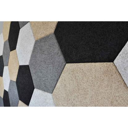 FibroTech Hexagon Multifin træbetonplade, sort, 25 x 289 x 250 mm - 18 stk.