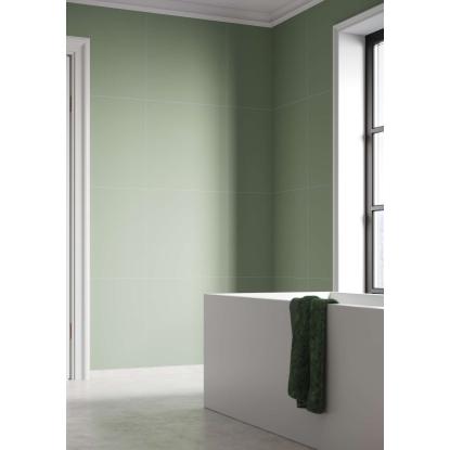 Fibo Colour vådrumspanel med 60 x 60 cm fliselook, 10 x 600 x 2400 mm, olivegreen extra matt