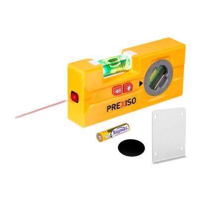 Prexiso P1P3M 2-i-1 compact mini laservaterpas med vinklet magnet, 120 mm, op til 10 meter