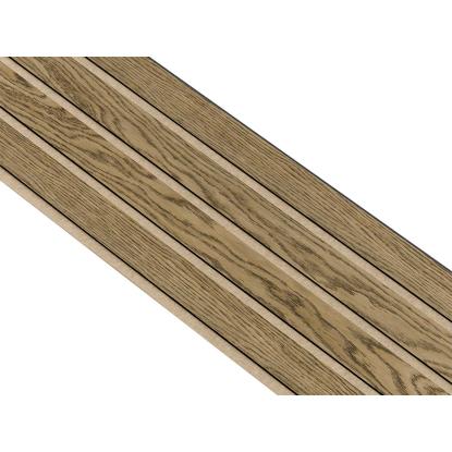 I-Wood Medio+ 4-lamel akustikpanel, mørkebrun olieret, beige filt og sort kerne, egefiner, 17 x 300 mm