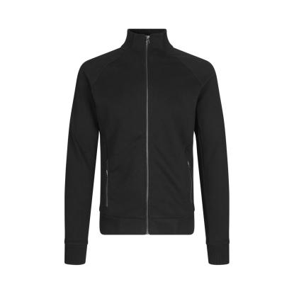 ID 0628 sweat cardigan med lynlås, sort