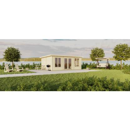 Luoman Lillevilla Kolima havehus med store vinduer og dobbeltdør - 24 m²