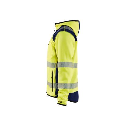 Blåkläder 4923 high vis strikket softshell jakke, hi-vis gul/marineblå
