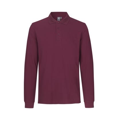 ID 0544 langærmet polishirt med stretch, bordeaux