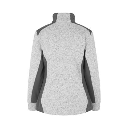 ID 0851 cardigan, strikfleece, dame, grå melange