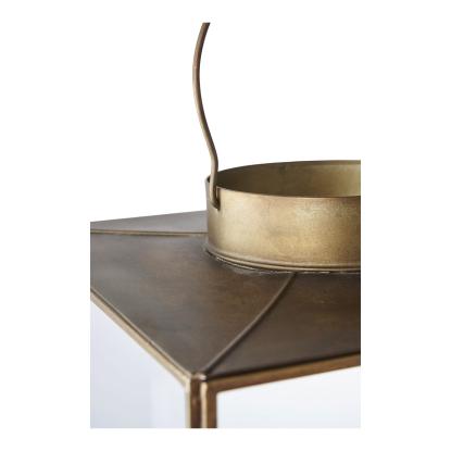 Mohali lanterne, metal/glas, antik messing look, 24,5 x 24,5 x 42 cm