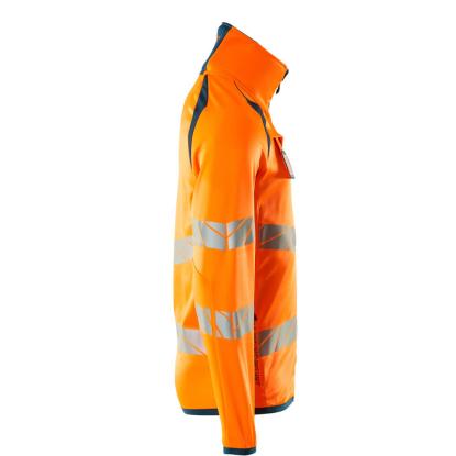 MASCOT ACCELERATE SAFE fleecetrøje med lynlås, hi-vis orange/mørk petroleum