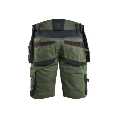 Blåkläder 1972 striker håndværkershorts med stretch, skovgrøn/rust