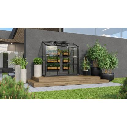 Vitavia Ida 1300 vægdrivhus, sort, 1,3 m², 3 mm glas