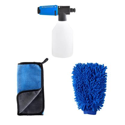 Nilfisk Car Cleaning Kit, håndklæde, handske og Super Foam sprayer