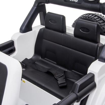 Jeep Wrangler Rubicon elbil til børn, 4 x 12V, hvid