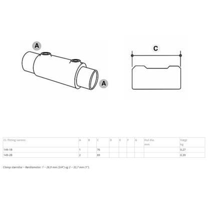 Clarrods Clamps CL149 samlestykke, sort