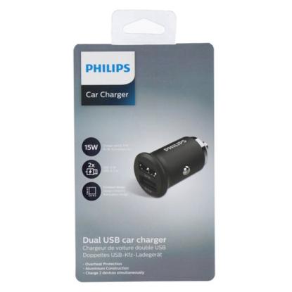 Philips USB lader til cigarstik 2 x USB-A, 15W