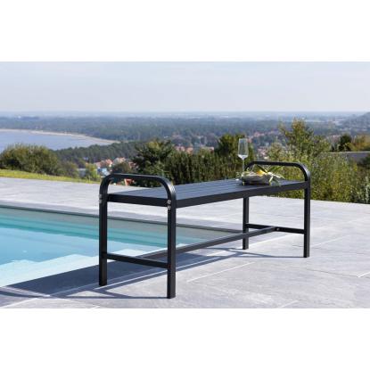 Venture Design Cascais bænk, aluminium, sort, 52 x 125 x 42 cm