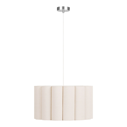 Watton pendel i stål/hør, Ø45 cm, E27, beige/grå