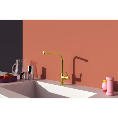 Ideal Standard GUSTO køkkenarmatur, L-tud, brushed gold
