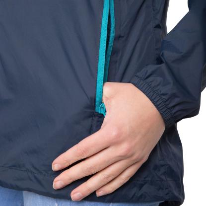 Trespass QIKPAC packaway regnjakke med pose, dame, navy