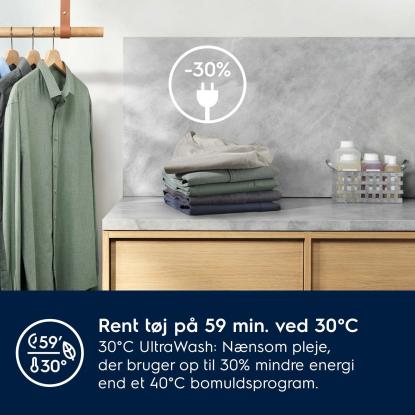 Electrolux 800 UltraCare integreret vaske/tørremaskine EW8WB864T3 - 8 kg