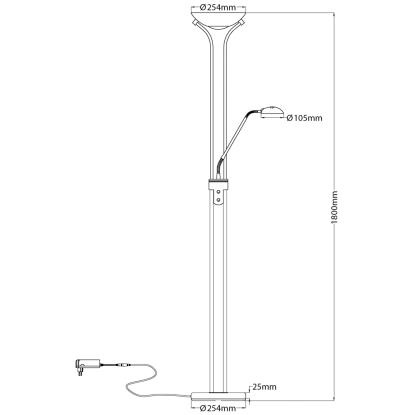 Aneta Nice gulvlampe, H179 cm, hvid