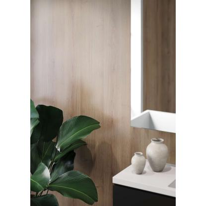 Fibo Basic vådrumspanel uden fugefræsning, 10 x 600 x 2400 mm, oak nature silk