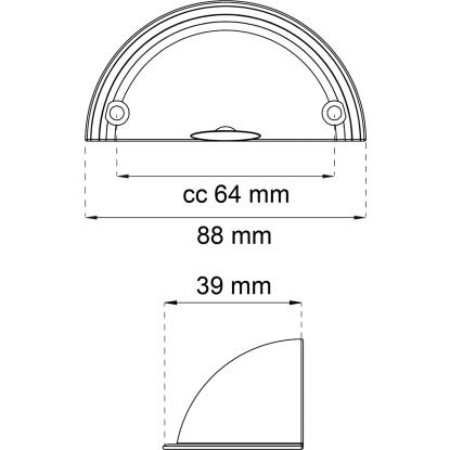 Habo Nathalie møbelgreb, krom, 64 mm - 2 stk.