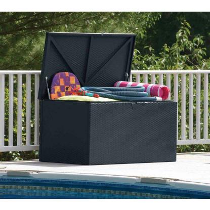 ShelterLogic hyndeboks, polyrattan, antracitgrå, 67 x 70 x 132 cm - 509 liter