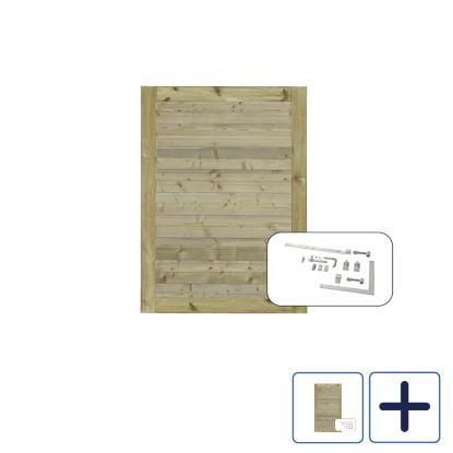 PLUS Plank enkeltlåge inkl. beslag, nåletræ