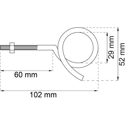 Habo 115 tøjsnorkrog, elforzinket, 102 mm - 2 stk.