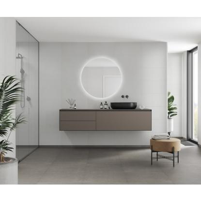 Fibo Cement vådrumspanel med 60 x 30 cm fliselook, 10 x 600 x 2400 mm, grey cement silk