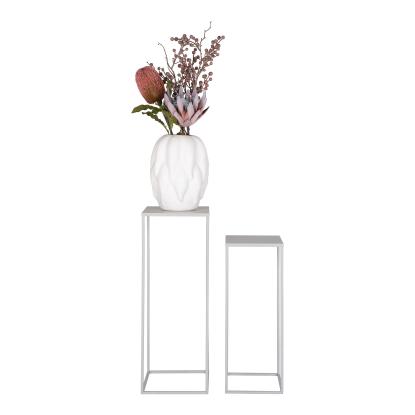 Blomsteropsats, stål, cool grey, sæt af 2