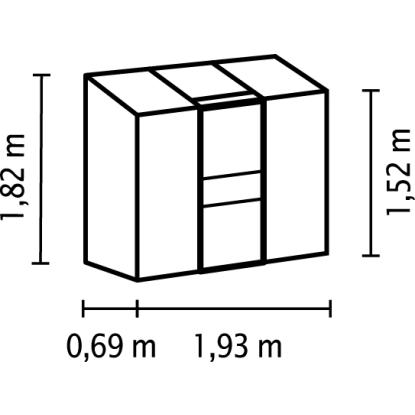 Vitavia Ida 1300 vægdrivhus, sort, 1,3 m², 3 mm glas