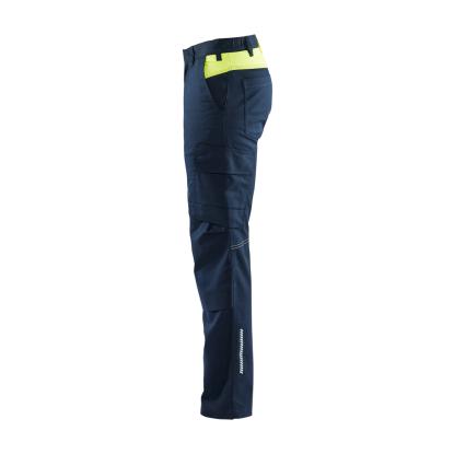 Blåkläder 1448 industri buks med knælommer stretch, mørk marineblå/hi-vis gul