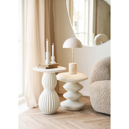 Sheffield bordlampe i marmor/metal, H45 cm, E14, beige