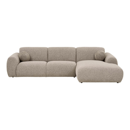 Clyde højrevendt loungesofa med to puder, stengrå