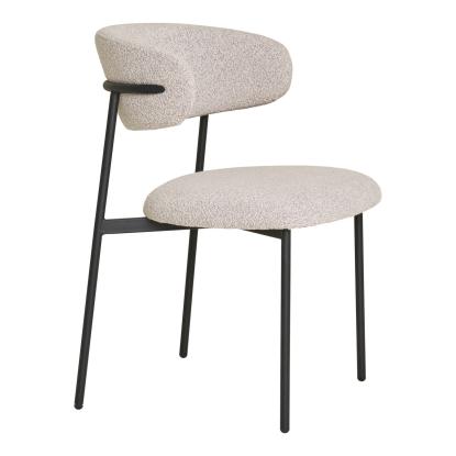 Mira spisebordsstol, bouclé og sorte ben, sand