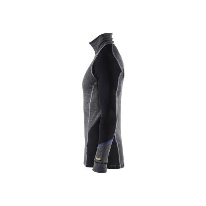 Blåkläder 4899 undertrøje merinould half zip warm, mellemgrå/sort
