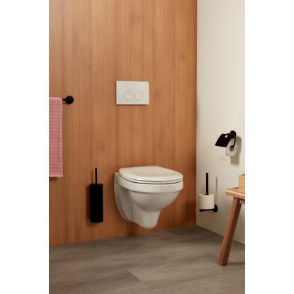 Haceka Kosmos toiletrulleholder med cover, mat sort