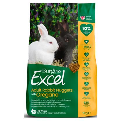Burgess Excel kaninfoder med oregano til voksne kaniner - 9 kg