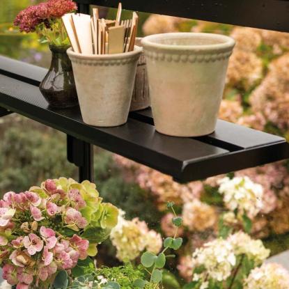 Halls integreret foldbar lamelhylde til Icon Gardenhouse 6, 8,6 m²