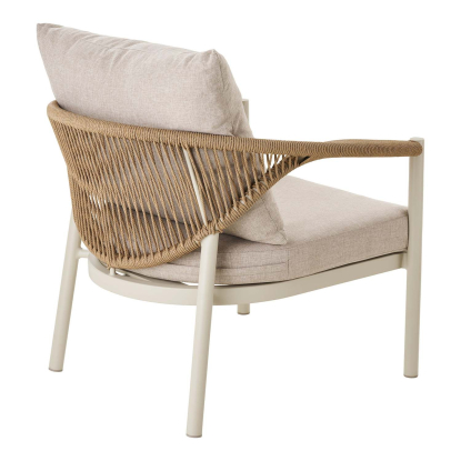 Abela loungesæt med hynder, aluminium/nonwood, sand/natur