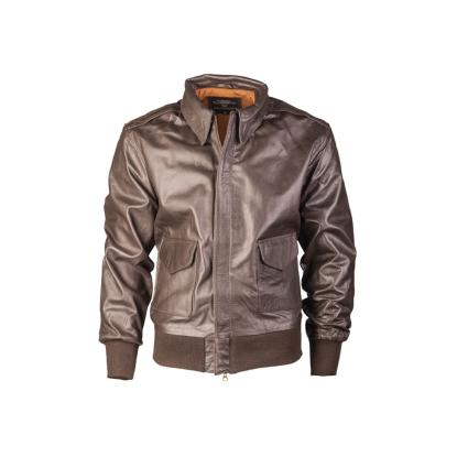 Mil-Tec A2 pilotjakke, læder, brun 