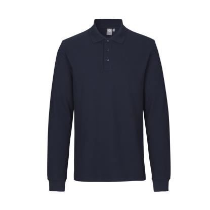 ID 0544 langærmet polishirt med stretch, navy