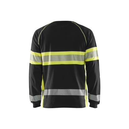 Blåkläder 3510 high vis t-shirt lang ærme, sort/hi-vis gul