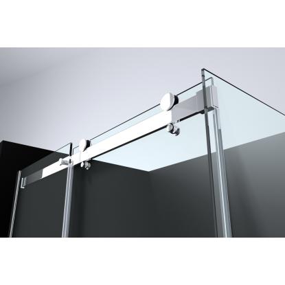 Best Design Erico brusehjørne, firkantet, 120 x 90 cm, krom/klart glas