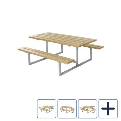 PLUS Basic bord/bænkesæt, ThermoWood®, gyldenbrun/fyr
