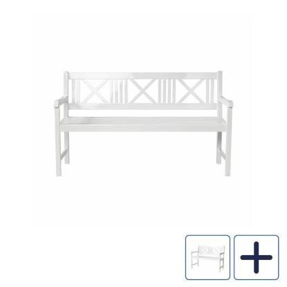 Cinas Rosenborg havebænk, hvid, PU, 59 cm