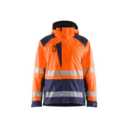 Blåkläder 4435 high vis skaljakke, hi-vis orange/marineblå