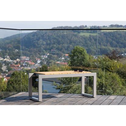 Venture Design Zenia bænk, mørkegrå/natur, 40 x 100 x 38 cm