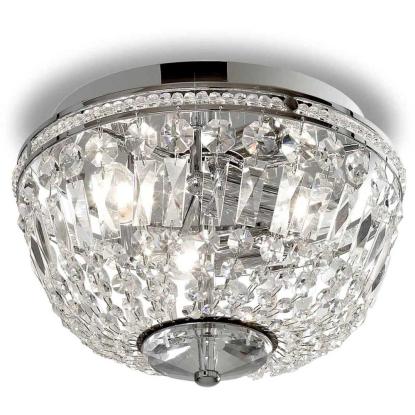 Armaturhantverk Adelsö plafond med krystaller, IP21, Ø30 cm