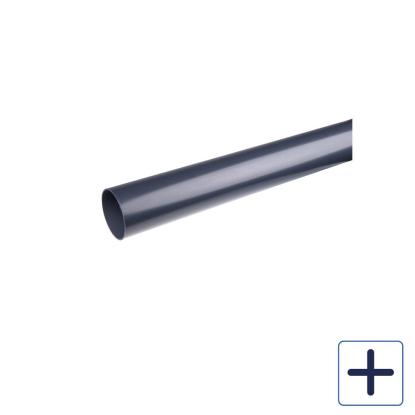 Plastmo nedløbsrør, PVC, Ø75 mm, grafit